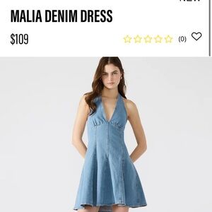Steve Madden Blue Pleated Halter Sundress